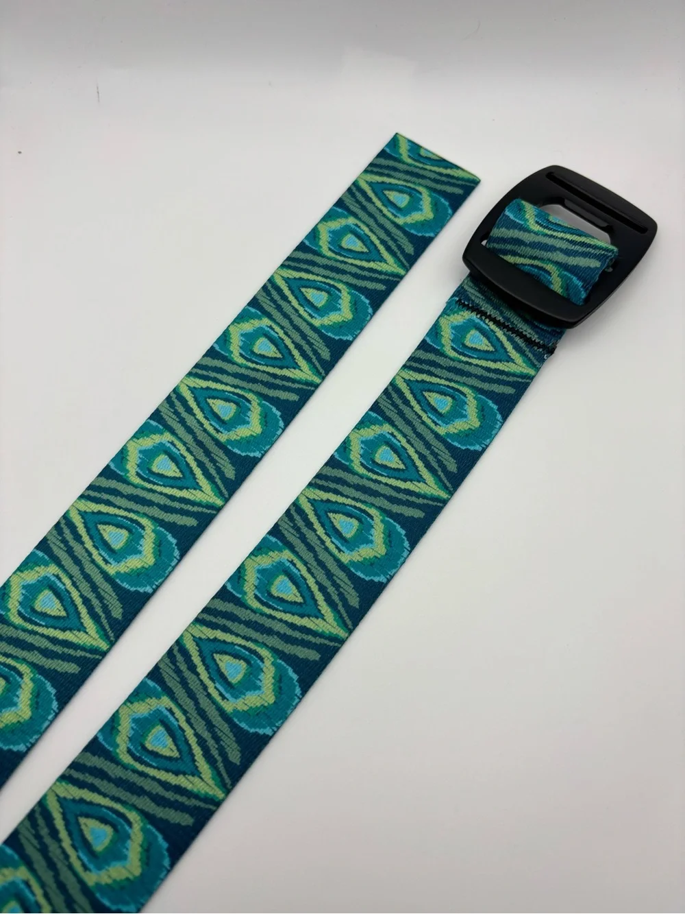 Croakies Artisan 2 Belt Bottle Opener Buckle-Green/Blue Ikat Pattern-One Size
